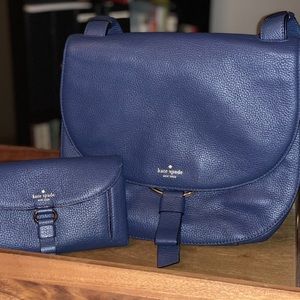 Navy Kate Spade navy bag & matching wallet